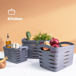 Livivo 7L Plastic Storage Baskets With Handles - thumbnail 5