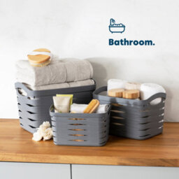 Livivo 7L Plastic Storage Baskets With Handles - thumbnail 6