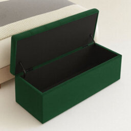 120Cm Chesterfield Ottoman Storage Box, Forest Green Plush Velvet Upholstered Blanket Box, End Of Bed Bench, Deep Storage Chest - thumbnail 2