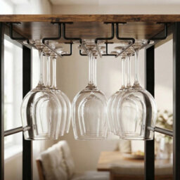 Homcom Wine Bar Cabinet 16-Bottle Wine Rack Rustic Brown - thumbnail 9