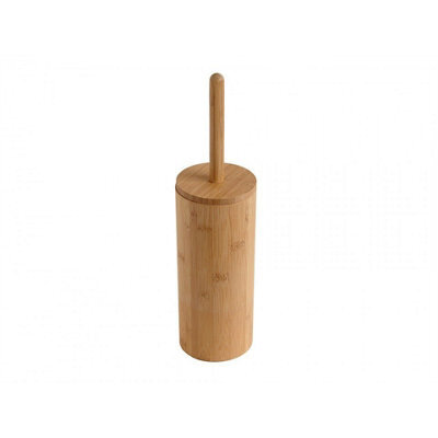EHC Woodluv Round Natural Bamboo Wood Toilet Brush & Holder - image 1