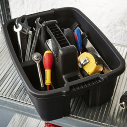 HEATON WHOLESALE 1 X Black Plastic Handy Kitchen Carry Tool Caddy Organiser For Kitchens & Utility - thumbnail 2