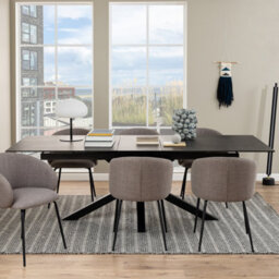 Furniture To Go Heaven Extendable Dining Table With Ceramic Black Top (L) 240Cm Seats Up To 6 - thumbnail 6