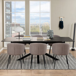 Furniture To Go Heaven Extendable Dining Table With Ceramic Black Top (L) 240Cm Seats Up To 6 - thumbnail 5
