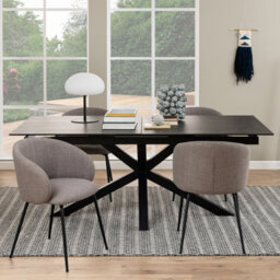 Furniture To Go Heaven Extendable Dining Table With Ceramic Black Top (L) 240Cm Seats Up To 6 - thumbnail 4