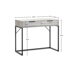 Oakham Premium Kora 2 Drawer Dressing Table Or Desk - Grey Oak - thumbnail 5