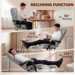 Homcom Executive Office Chair, Desk Chair With Massage And Heat, Grey - thumbnail 8