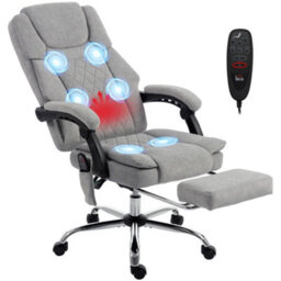 Homcom Executive Office Chair, Desk Chair With Massage And Heat, Grey - thumbnail 2