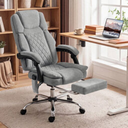Homcom Executive Office Chair, Desk Chair With Massage And Heat, Grey