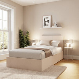 Gfw End Lift Ottoman Bed 90Cm Velvet Natural Single - thumbnail 2
