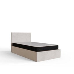 Gfw End Lift Ottoman Bed 90Cm Velvet Natural Single - thumbnail 4