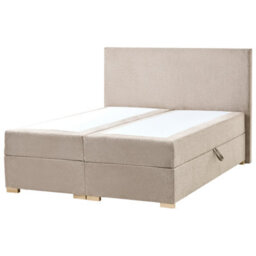 Beliani Divan Bed With Storage Fabric Major 140 X 200 Cm (Eu Double) Taupe - thumbnail 4