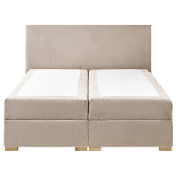 Beliani Divan Bed With Storage Fabric Major 140 X 200 Cm (Eu Double) Taupe - thumbnail 5
