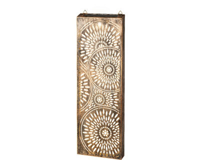 Lumineo Bronze Garden Wall Art Solar Light Panel Light Up Garden Wall Decoration 60Cm - image 1
