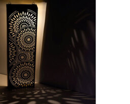 Lumineo Bronze Garden Wall Art Solar Light Panel Light Up Garden Wall Decoration 60Cm - thumbnail 3