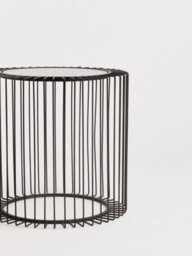 Orsina Modern Round Side Table, Metal Frame & Glass Top Black Side Table, Small Side Table, Contemporary End Table - thumbnail 5