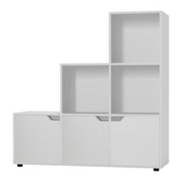 Urbn-Living Beech, Blue - 6-Cube Step Shelving Unit With Wooden Door - thumbnail 5