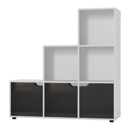 Urbn-Living Beech, Blue - 6-Cube Step Shelving Unit With Wooden Door - thumbnail 8