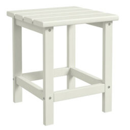Outsunny Square Coffee Table, Hdpe Side Table For Porch, Garden, White - thumbnail 2