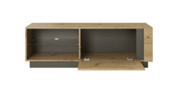 Arte Elegant Oak Artisan & Graphite Tv Cabinet H460mm W1380mm D400mm With Storage - thumbnail 2