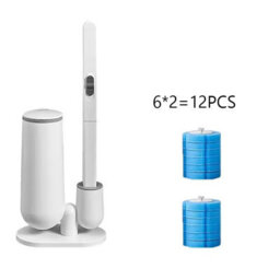 Bathroom Disposable Toilet Brush & Holder Set - Includes 24 Replacement Cleaning Heads - thumbnail 7