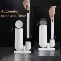 Bathroom Disposable Toilet Brush & Holder Set - Includes 24 Replacement Cleaning Heads - thumbnail 2
