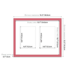 14X11 Inch 2 Opening Photo Collage Frame, Display Two 7X5 Inch Photos, Multi Aperture Family Picture Frame, Pink - thumbnail 4