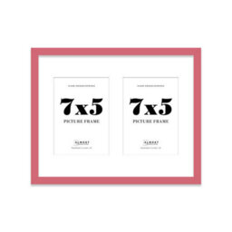 14X11 Inch 2 Opening Photo Collage Frame, Display Two 7X5 Inch Photos, Multi Aperture Family Picture Frame, Pink - thumbnail 2