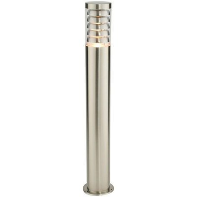 Outdoor Garden Bollard Light 80Cm Brushed Steel 9W Outside Path Lamp Post Ip44 - image 1