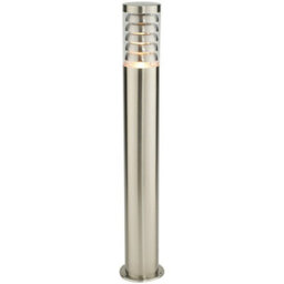 Outdoor Garden Bollard Light 80Cm Brushed Steel 9W Outside Path Lamp Post Ip44 - thumbnail 1
