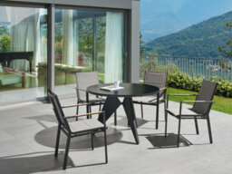 Beliani Garden Chair Busseto Metal Black - thumbnail 2