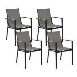 Beliani Garden Chair Busseto Metal Black - thumbnail 1