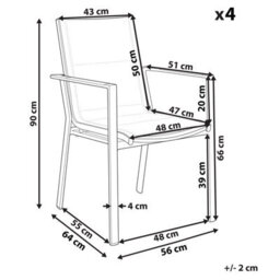 Beliani Garden Chair Busseto Metal Black - thumbnail 3