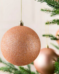 Werchristmas Set Of 9 Shatterproof Baubles, Rose Gold, 10 Cm - thumbnail 3