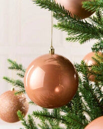 Werchristmas Set Of 9 Shatterproof Baubles, Rose Gold, 10 Cm - thumbnail 4