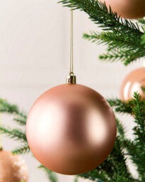 Werchristmas Set Of 9 Shatterproof Baubles, Rose Gold, 10 Cm - thumbnail 5