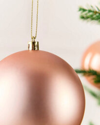 Werchristmas Set Of 9 Shatterproof Baubles, Rose Gold, 10 Cm - thumbnail 6