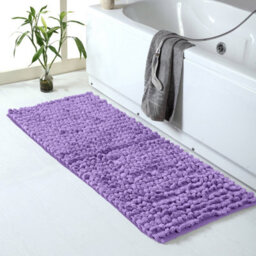 Ameha Purple Chenille Mat 50X80Cm, Extra Soft, Non-Slip, Absorbent Bath Rug & Doormat - thumbnail 4
