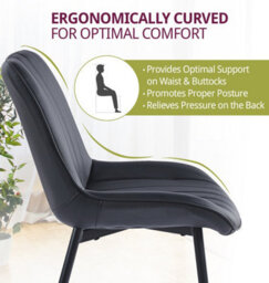 Hallowood Furniture Cullompton Dining Chair In Black Bonded Leather (Pair) - thumbnail 4