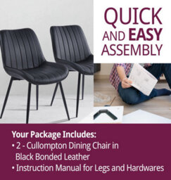 Hallowood Furniture Cullompton Dining Chair In Black Bonded Leather (Pair) - thumbnail 7