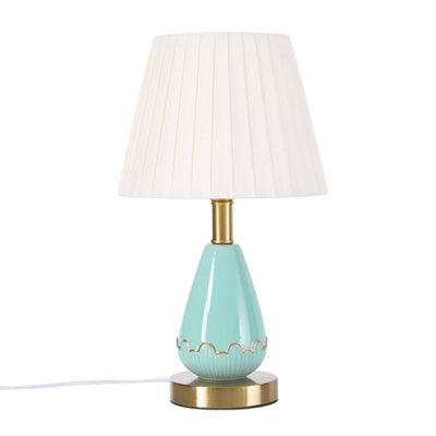 Komore Antique Bronze Ceramic Iron Table Lamp Plug In Bedside Study Reading Lamp - image 1