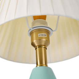 Komore Antique Bronze Ceramic Iron Table Lamp Plug In Bedside Study Reading Lamp - thumbnail 7