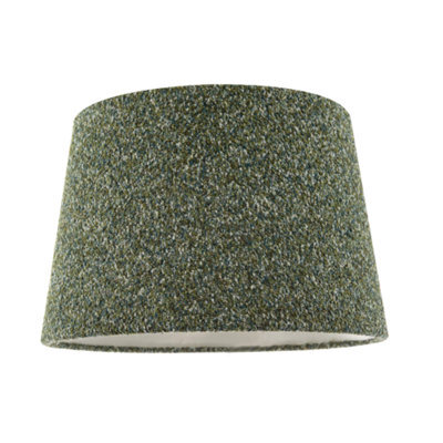 Happy Homewares Forest And Sage Green Textured Wool Fabric Lamp Shade With Cream Inner
