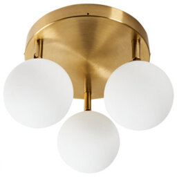 Beliani Three-Light Brass Ceiling Light With Milky White Glass Globes, 27 X 27 X 17 Cm - thumbnail 7
