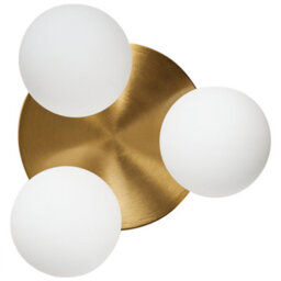 Beliani Three-Light Brass Ceiling Light With Milky White Glass Globes, 27 X 27 X 17 Cm - thumbnail 5