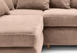 Abakus Direct Jumbo Brown Cord Left Facing Corner Sofa For Living Room With Thick Luxury Deep Filled Cushioning - thumbnail 6