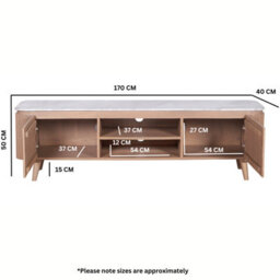 Bundi Natural Marble & Wood Large Tv Cabinet - thumbnail 7