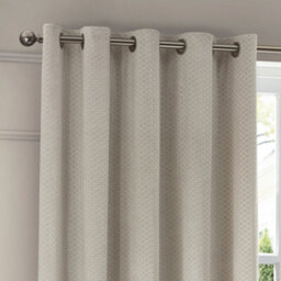 Paoletti Neptune Fully Lined Velvet Eyelet Curtain Pair, Ivory, (W) 168 X (D) 183Cm - thumbnail 3