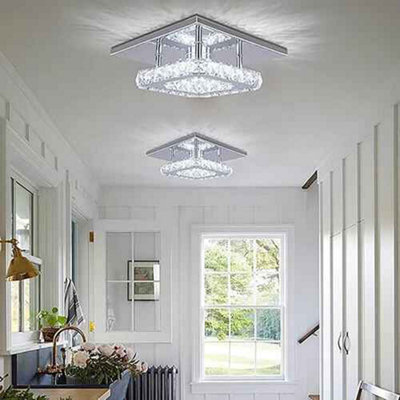 Modern Led Crystal Ceiling Light, Minimalist Flush Mount Lamp For Living Room & Bedroom - image 1