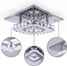 Modern Led Crystal Ceiling Light, Minimalist Flush Mount Lamp For Living Room & Bedroom - thumbnail 9